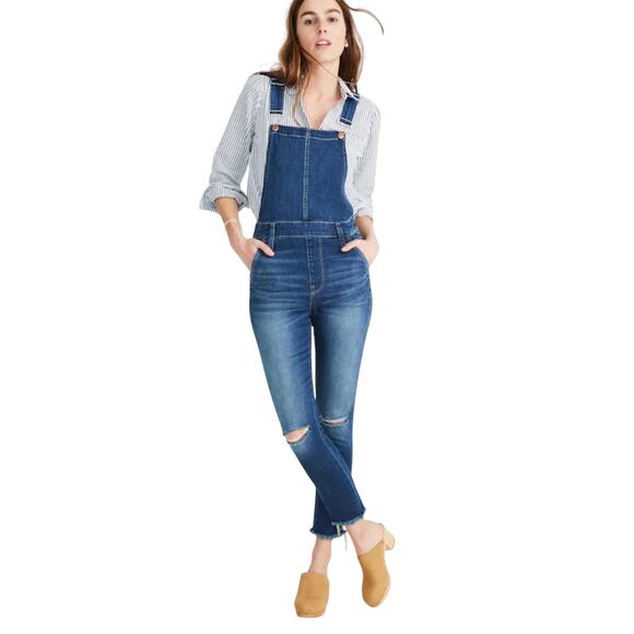 Madewell Pants - Madewell Roadtripper Overalls, Distressed Raw Hem Stretch, Women's Small